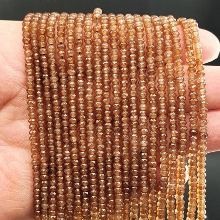 Giada Marrone in Perline Forma Rondelle Sfaccettato Foro Passante 3,5X02mm
