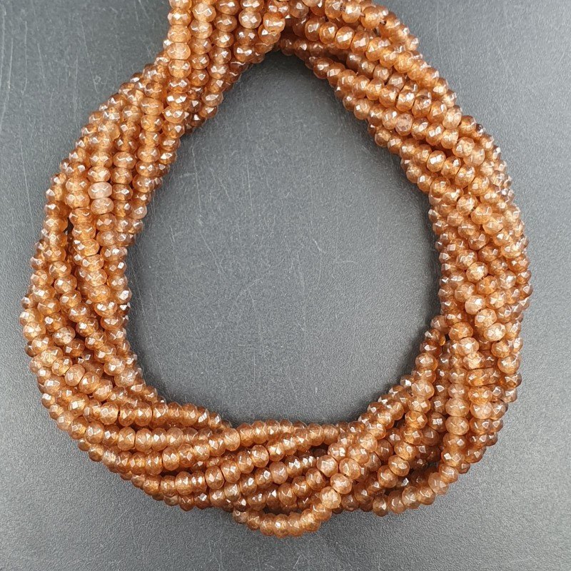 Giada Marrone in Perline Forma Rondelle Sfaccettato Foro Passante 3,5X02mm