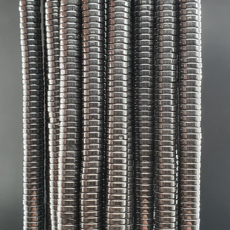 Ematite Naturale Perline Forma Rondelle Piatto Liscio 04mm