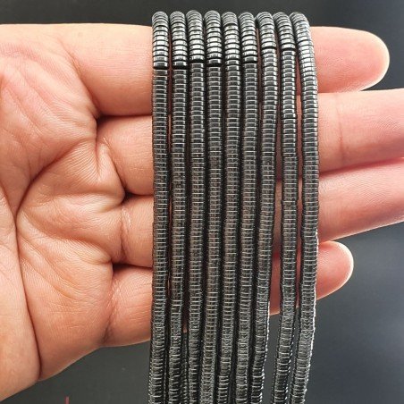 Ematite Naturale Perline Forma Rondelle Piatto Liscio 04mm