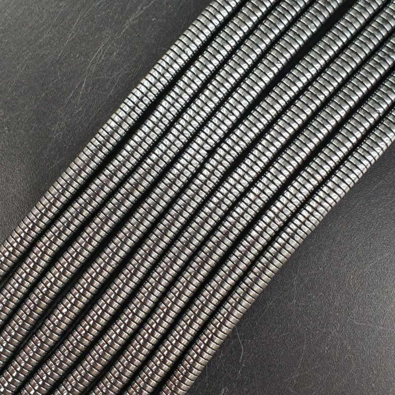 Ematite Naturale Perline Forma Rondelle Piatto Liscio 04mm