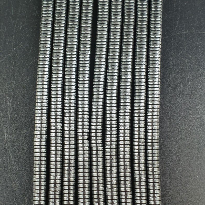 Ematite Naturale Perline Forma Rondelle Piatto Liscio 04mm