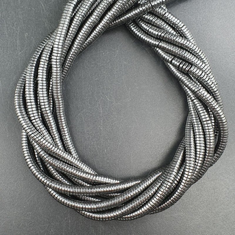 Ematite Naturale Perline Forma Rondelle Piatto Liscio 04mm