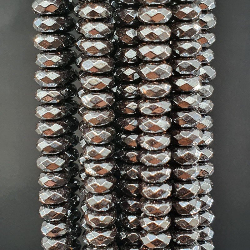Ematite Naturale Perline Forma Rondelle Sfaccettato 04mm