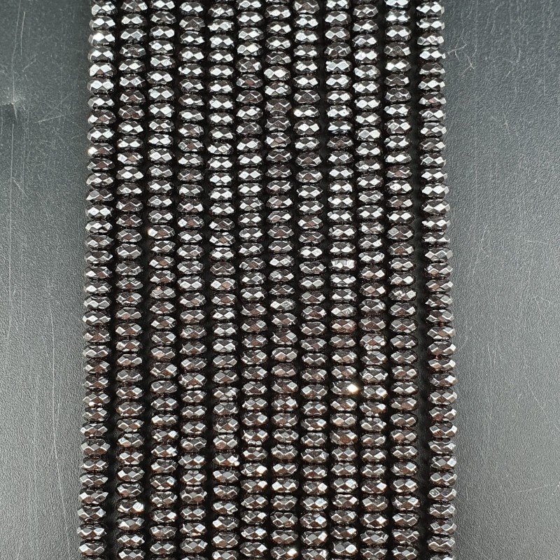 Ematite Naturale Perline Forma Rondelle Sfaccettato 04mm