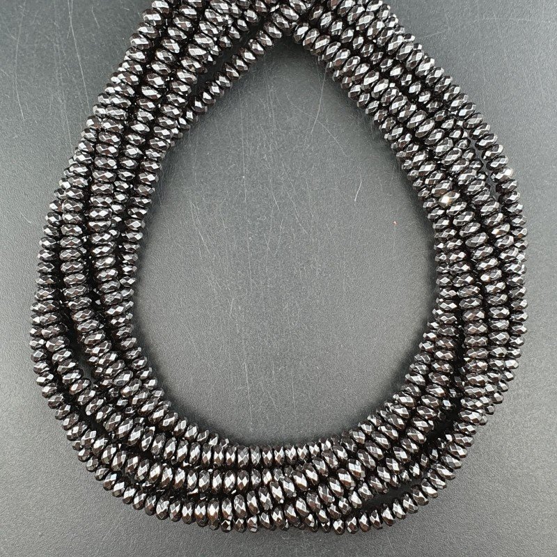 Ematite Naturale Perline Forma Rondelle Sfaccettato 04mm