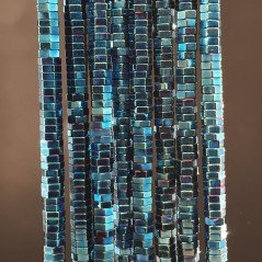 Ematite Tonalità Blu Inchiostro Perline Forma Esagonale Dischio Liscio Foro Passante 03mm