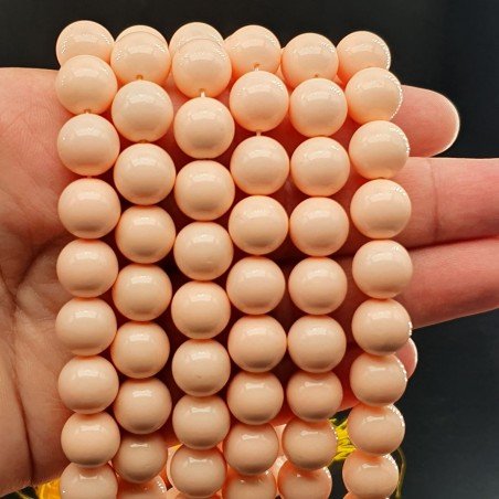 Perle Di Maiorca Rosa Pastello Perline Forma Tondo Liscio 12mm