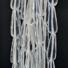 Cristallo Di Rocca Perline Forma Goccia Tondo Liscio Foro Passante 10X29mm