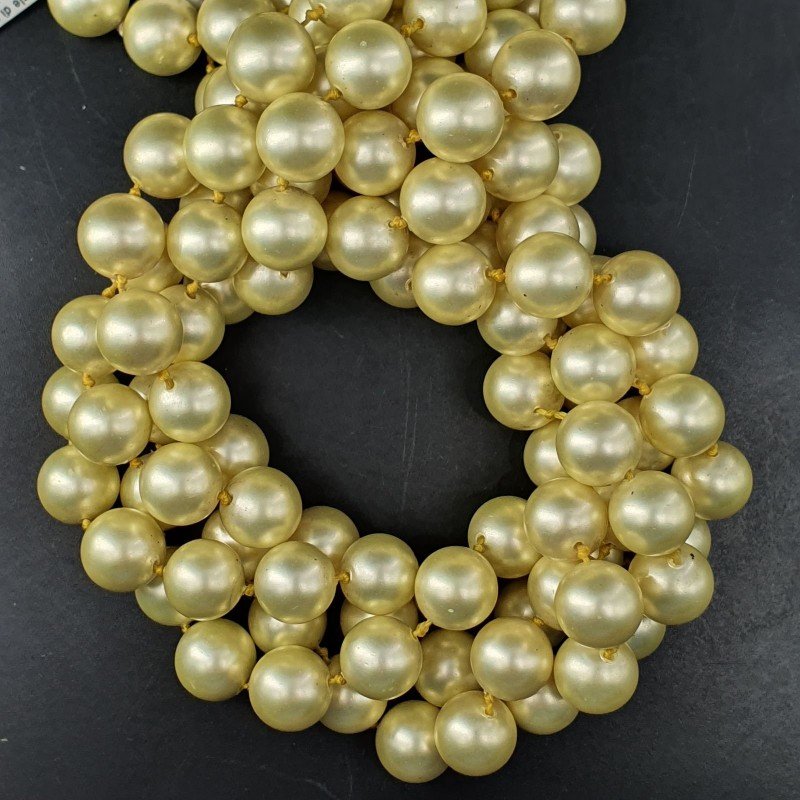 Perle Di Maiorca Gialllo Perline Forma Tondo Liscio 12mm