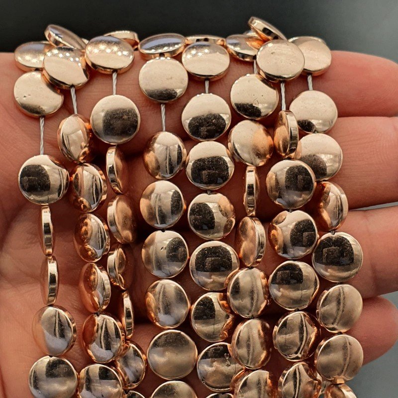 Ematite Rosato Perline Forma Tondo Piatto Liscio Foro Passante 10mm