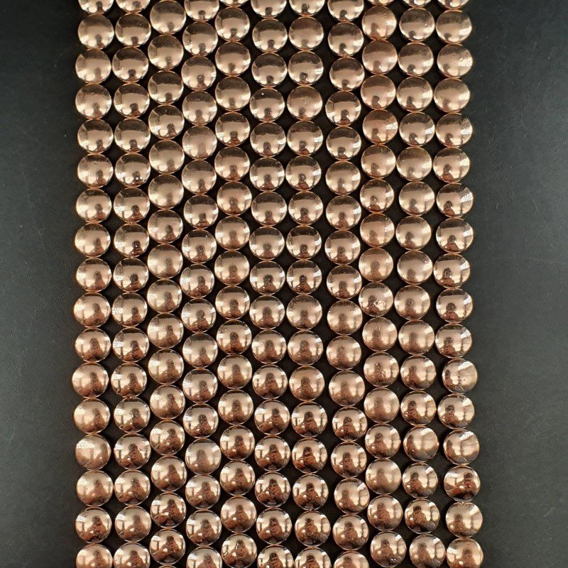 Ematite Rosato Perline Forma Tondo Piatto Liscio Foro Passante 08mm