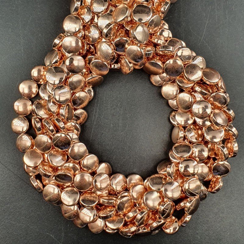 Ematite Rosato Perline Forma Tondo Piatto Liscio Foro Passante 08mm