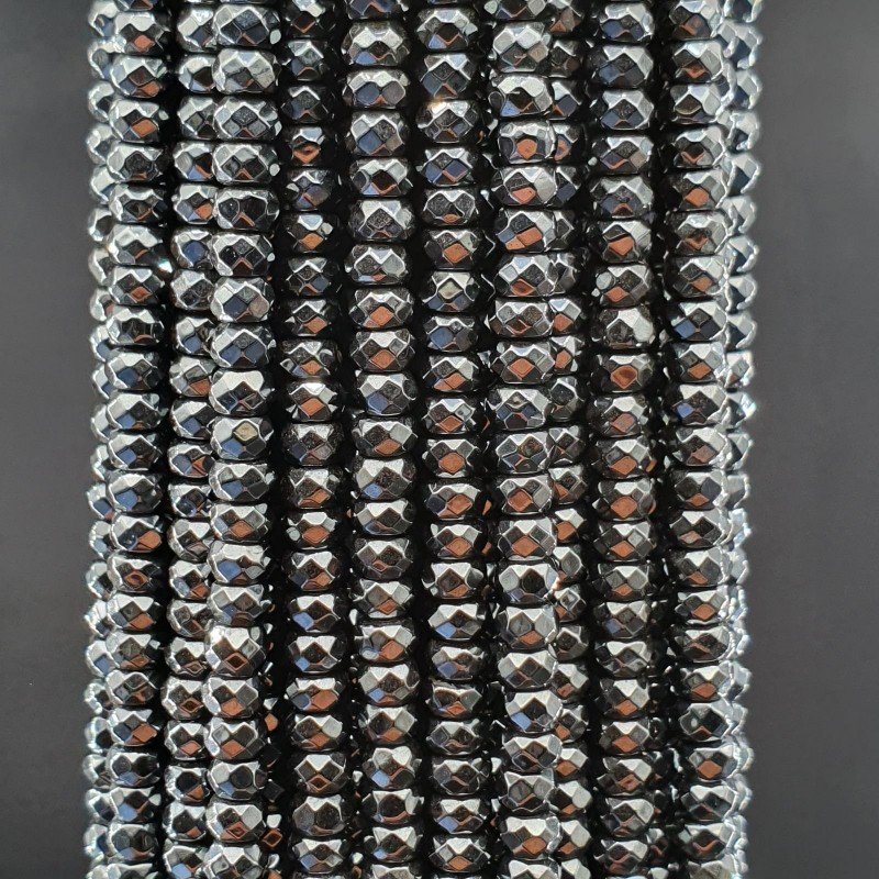 Ematite Naturale Perline Forma Rondelle Sfaccettato 03mm