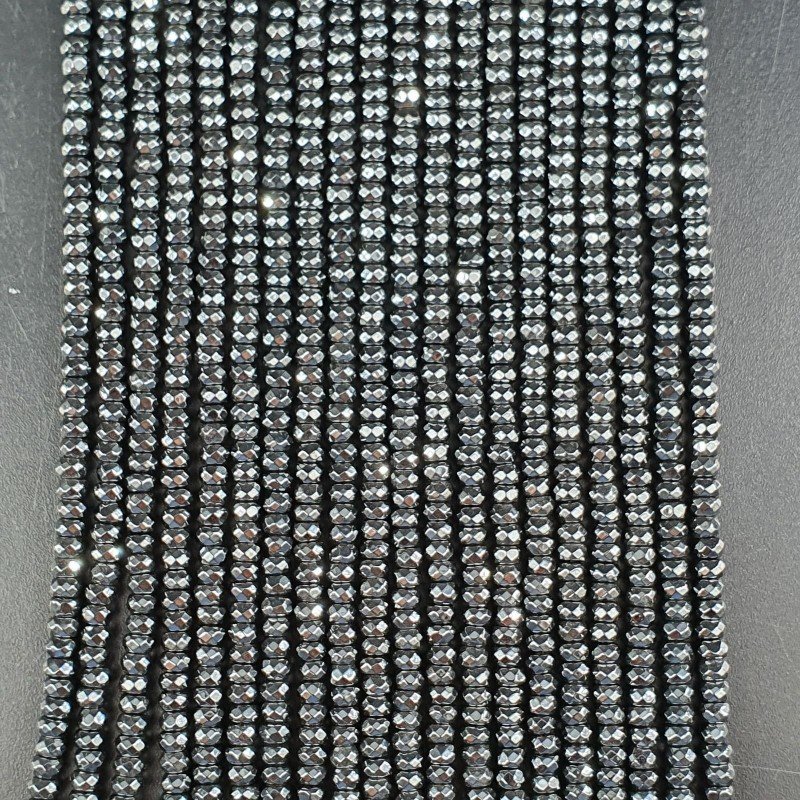 Ematite Naturale Perline Forma Rondelle Sfaccettato 03mm