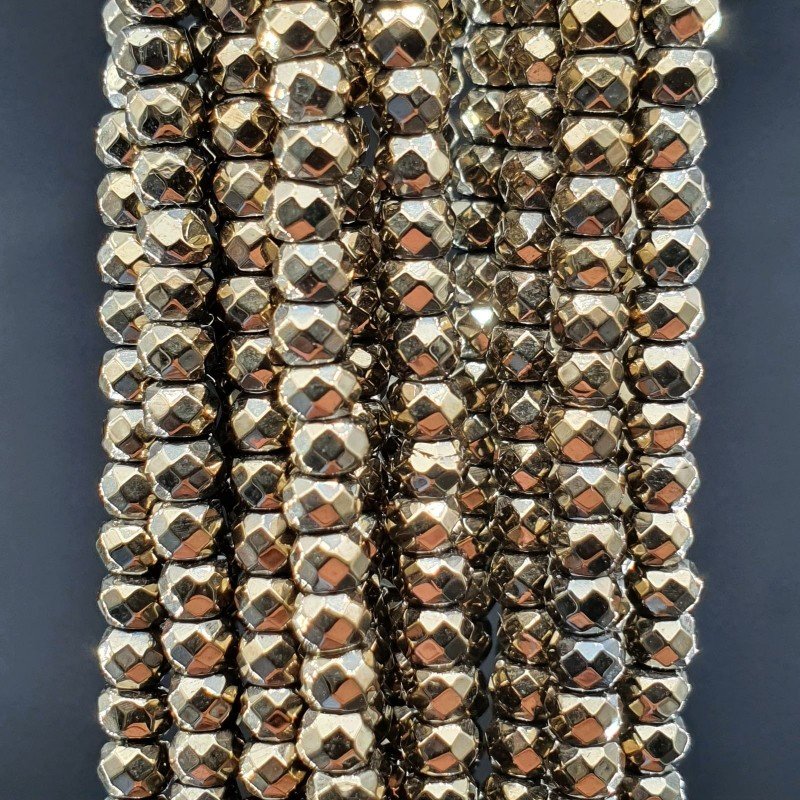 Ematite in Perline Forma Rondelle Sfaccettato Foro Passante 03mm