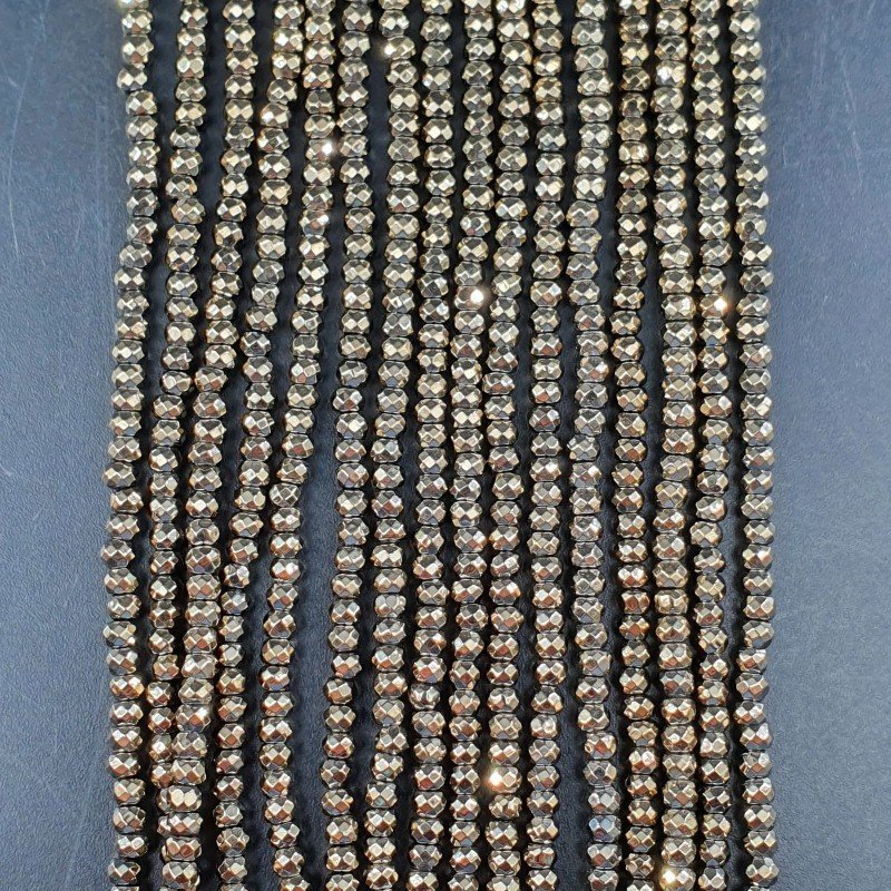 Ematite in Perline Forma Rondelle Sfaccettato Foro Passante 03mm