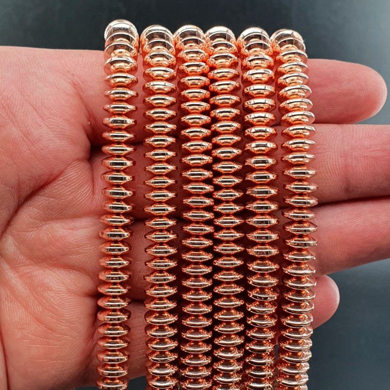Ematite Rosato Perline Forma Rondelle Disco Liscio 08x3-5mm