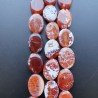 Corniola Di Fuoco Naturale in Perline Forma Ovale Piatto Liscio Foro Passante 13x18mm