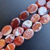 Corniola Di Fuoco Naturale in Perline Forma Ovale Piatto Liscio Foro Passante 13x18mm