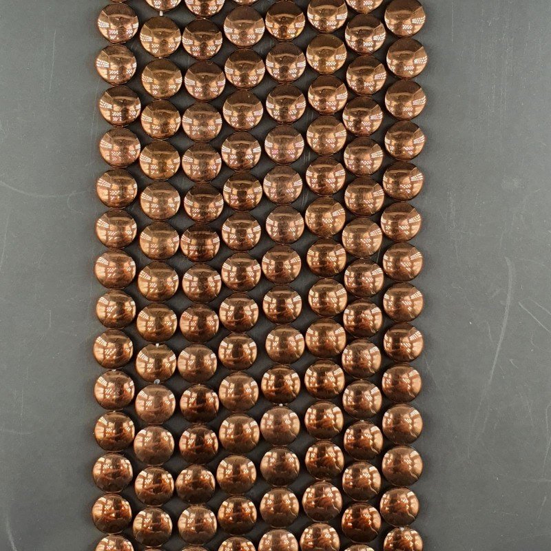 Ematite Bronzato Perline Forma Tondo Piatto Liscio Foro Passante 08mm