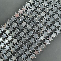 Ematite Argentato Perline Forma Stella Piatto Liscio Foro Passante 08mm