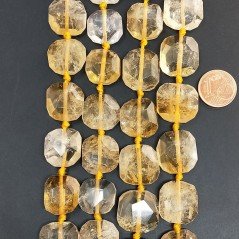 Quarzo citrino sassi irregolari piatti sfaccettati 15-18mm