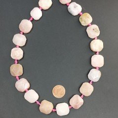 Opale rosa sassi irregolari piatti sfaccettati 15-18mm