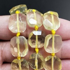 Quarzo limone sassi irregolari piatti sfaccettati 15-18mm