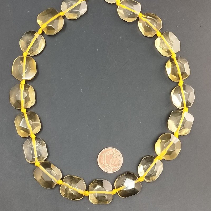 Quarzo limone sassi irregolari piatti sfaccettati 15-18mm