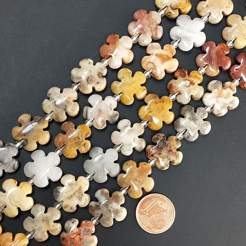 Diaspro Picasso Oceanico Naturale Perline Forma Fiore Inciso Liscio Piatto Foro Passante 15mm Diaspro Picasso Oceanico Naturale Perline Forma Fiore Inciso Liscio Piatto Foro Passante 15mm