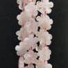 Quarzo Rosa Naturale Perline Forma Fiori Inciso Liscio Piatto Foro Passante 15mm