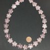 Quarzo Rosa Naturale Perline Forma Fiori Inciso Liscio Piatto Foro Passante 15mm