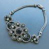 Bracciale Di Argento 925 con Radice di Rubino, Zircone Sfacettato Stile Etnico