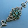 Bracciale Di Argento 925 con Radice di Smeraldo, Zircone Sfacettato Stile Etnico