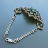 Bracciale Di Argento 925 con Radice di Smeraldo, Zircone Sfacettato Stile Etnico