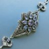 Bracciale Di Argento 925 con Ametista, Zircone Sfacettato Stile Etnico