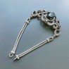 Bracciale Di Argento 925 con Spinello Nero, Zircone Sfacettato Stile Etnico