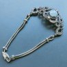 Bracciale Di Argento 925 con Calcedonia Verde, Zircone Sfacettato Stile Etnico