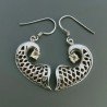 Orecchini Di Argento 925 con Quarzo Citrino Taglio Tondo Sfaccettato a Monachelle Stile Fantasy