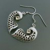 Orecchini Di Argento 925 con Quarzo Citrino Taglio Tondo Sfaccettato a Monachelle Stile Fantasy