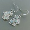 Orecchini Di Argento 925 con Radice di Smeraldo a Monachella Stile Etnico