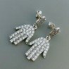 Orecchini Di Argento 925 con Zircone Sfaccettato con a Perno Stile Etnico