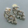 Orecchini Di Argento 925 con Zircone Sfaccettato a Perno Stile Etnico Brunito