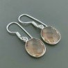 Orecchini Di Argento 925 con Quarzo Morganite Briolette Taglio Ovale Sfaccettato a Monachelle