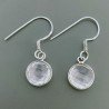 Orecchini Di Argento 925 con Quarzo Morganite Briolette Taglio Tondo Sfaccettato a Monachelle