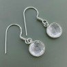 Orecchini Di Argento 925 con Quarzo Morganite Briolette Taglio Tondo Sfaccettato a Monachelle