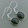 Orecchini Di Argento 925 con Onice Nera Cabochon Forma Ovale a Monachelle