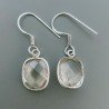 Orecchini Di Argento 925 con Quarzo Limone Briolette Taglio Ovale Sfaccettato a Monachelle
