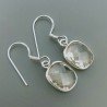 Orecchini Di Argento 925 con Quarzo Limone Briolette Taglio Ovale Sfaccettato a Monachelle